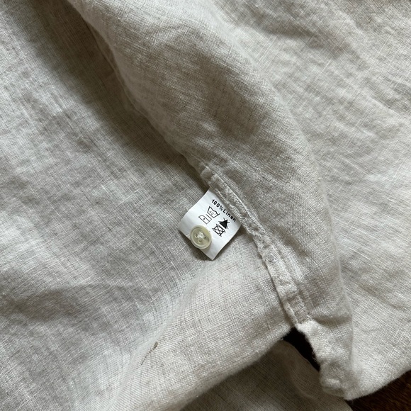 100% linen 3/4 sleeve button down shirt - Picture 7 of 11